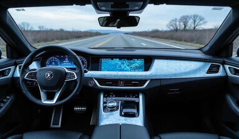 Tableau de bord high-tech d'une voiture de luxe